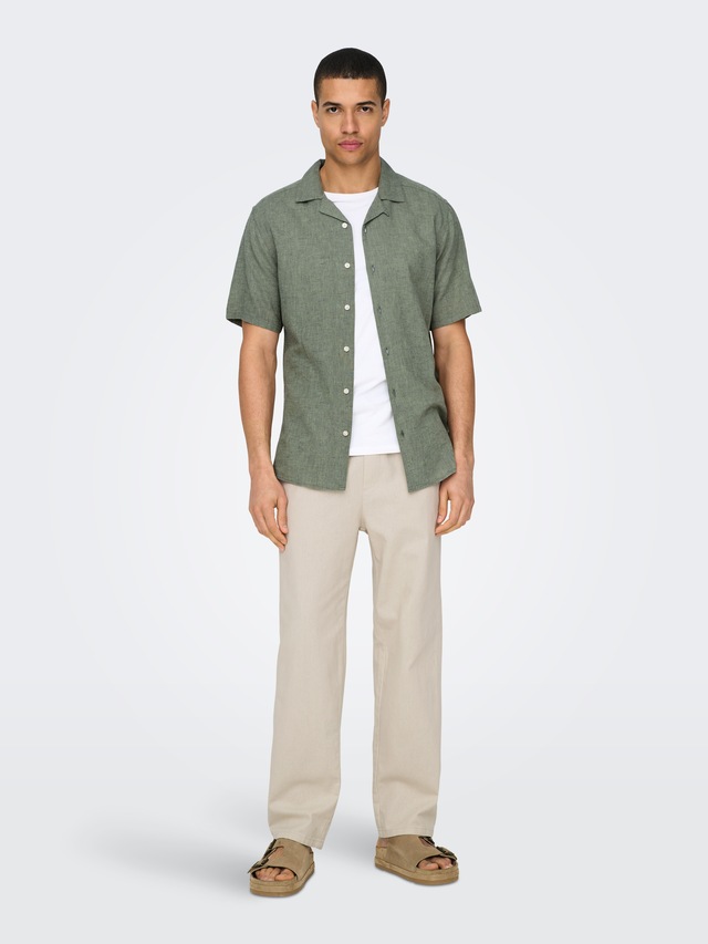 ONLY & SONS Kurzarmhemd »ONSCAIDEN SS SOLID RESORT LINEN NOOS«