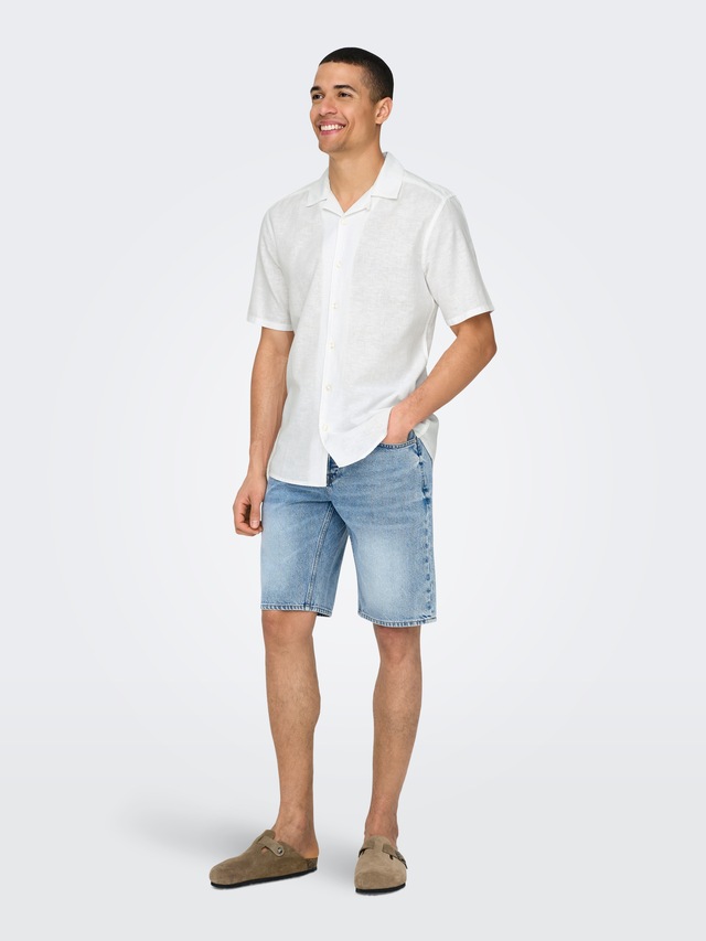 ONLY & SONS Kurzarmhemd »ONSCAIDEN SS SOLID RESORT LINEN NOOS«