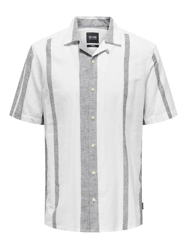 ONLY & SONS Kurzarmhemd »ONSCAIDEN SS STRIPE LINEN RESORT NOOS«