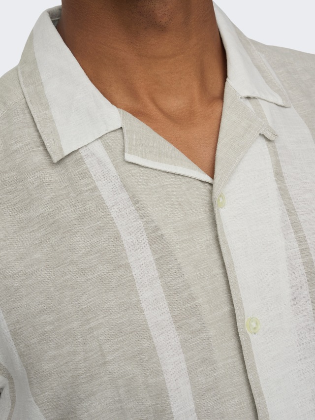 ONLY & SONS Kurzarmhemd »ONSCAIDEN SS STRIPE LINEN RESORT NOOS«