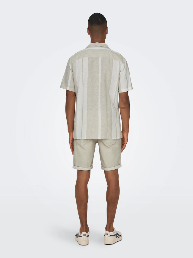 ONLY & SONS Kurzarmhemd »ONSCAIDEN SS STRIPE LINEN RESORT NOOS«