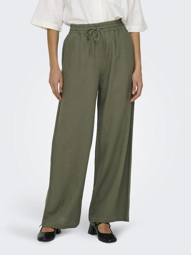 JDY Schlupfhose »JDYSAY LINEN HW WIDE PANT WVN NOOS« Sommerhose mit Leinen