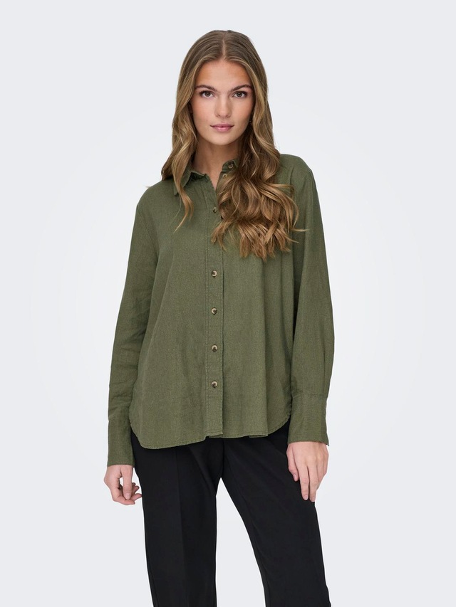 JDY Hemdbluse »JDYSAY L/S LINEN LOOSE SHIRT WVN NOOS«
