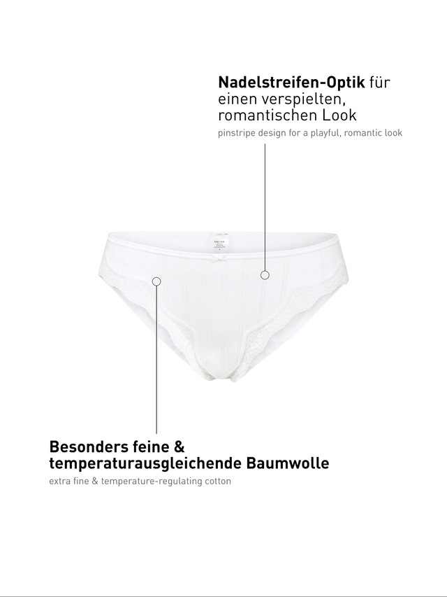 CALIDA Slip »Etude Toujours« Nadelstreifen-Optik, florale Spitze, Regular-Cut, Jacquard, elastisch