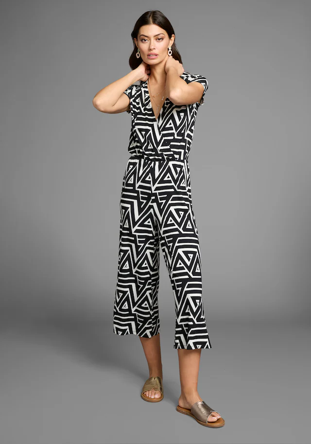 Laura Scott Jumpsuit mit V-Ausschnitt