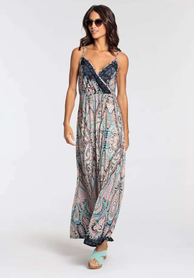 Melrose Sommerkleid festliche Anlässe, in femininer Wickeloptik, Maxikleid