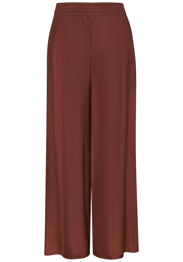 LASCANA Webhose »mit extra weitem Bein aus softer Satinqualität« luftige Sommerhose mit Taschen, elegant