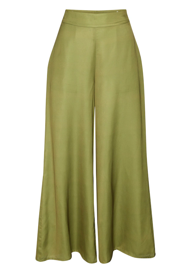 LASCANA Webhose »mit extra weitem Bein aus softer Satinqualität« luftige Sommerhose mit Taschen, elegant