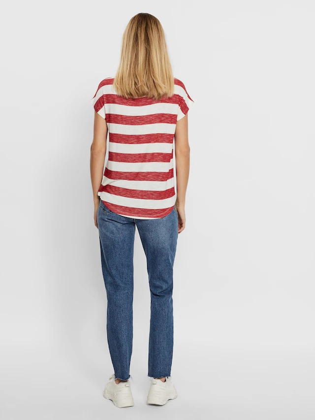 Vero Moda Kurzarmshirt »VMWIDE STRIPE SL TOP GA JRS NOOS« Viskosemischung