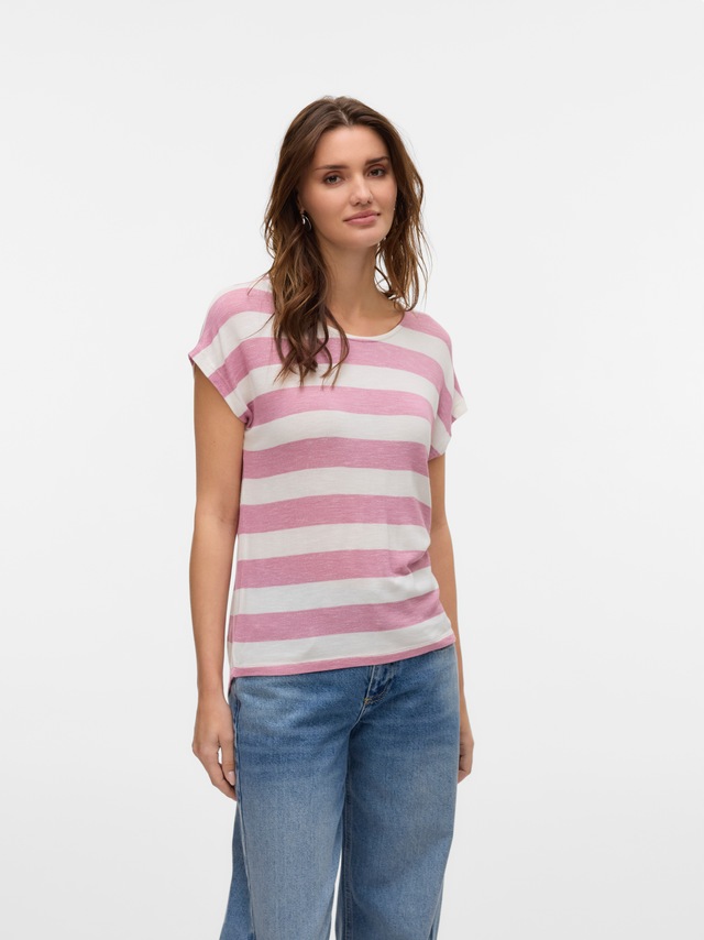 Vero Moda Kurzarmshirt »VMWIDE STRIPE SL TOP GA JRS NOOS« Viskosemischung