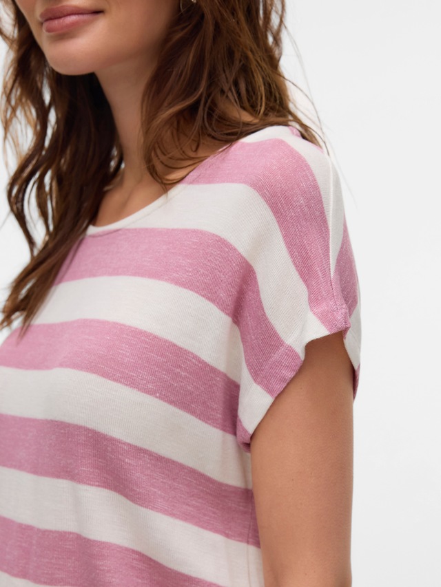 Vero Moda Kurzarmshirt »VMWIDE STRIPE SL TOP GA JRS NOOS« Viskosemischung