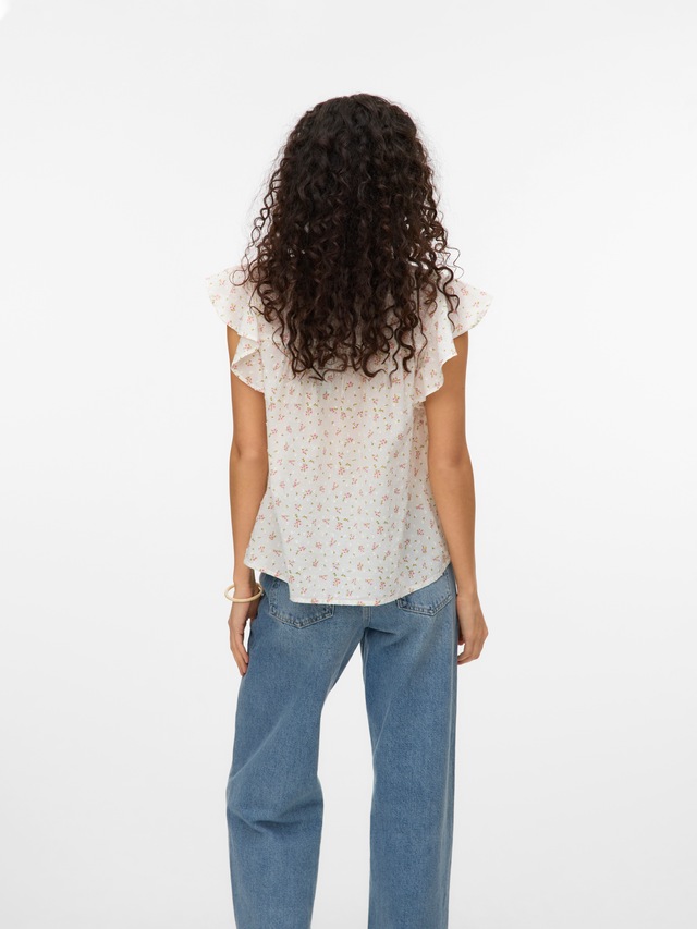 Vero Moda Blusenshirt »VMTRINE SL LACE TOP WVN NOOS« Baumwolle