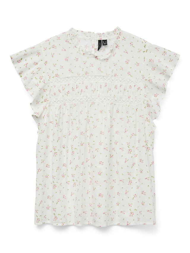 Vero Moda Blusenshirt »VMTRINE SL LACE TOP WVN NOOS« Baumwolle