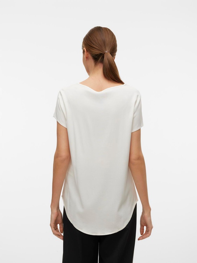 Vero Moda Blusenshirt »VMBELLA SS TOP WVN GA NOOS« Viskosemischung, abgerundeter Saum