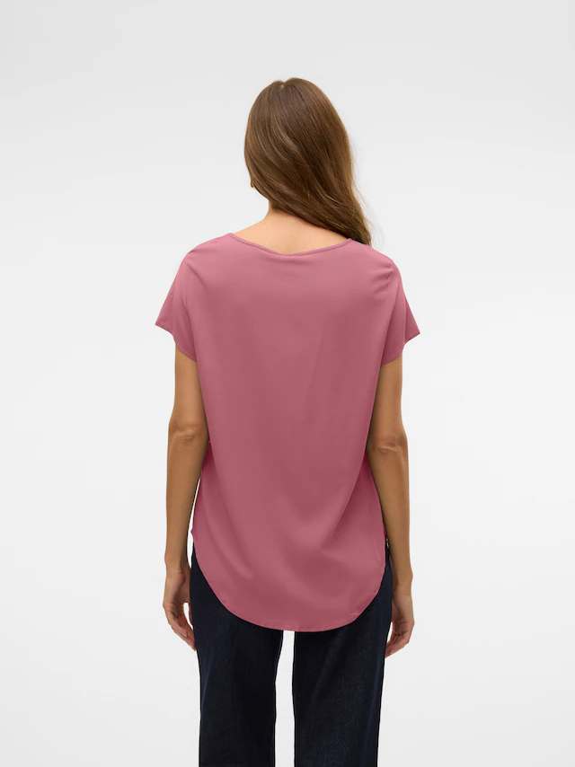 Vero Moda Blusenshirt »VMBELLA SS TOP WVN GA NOOS« Viskosemischung, abgerundeter Saum