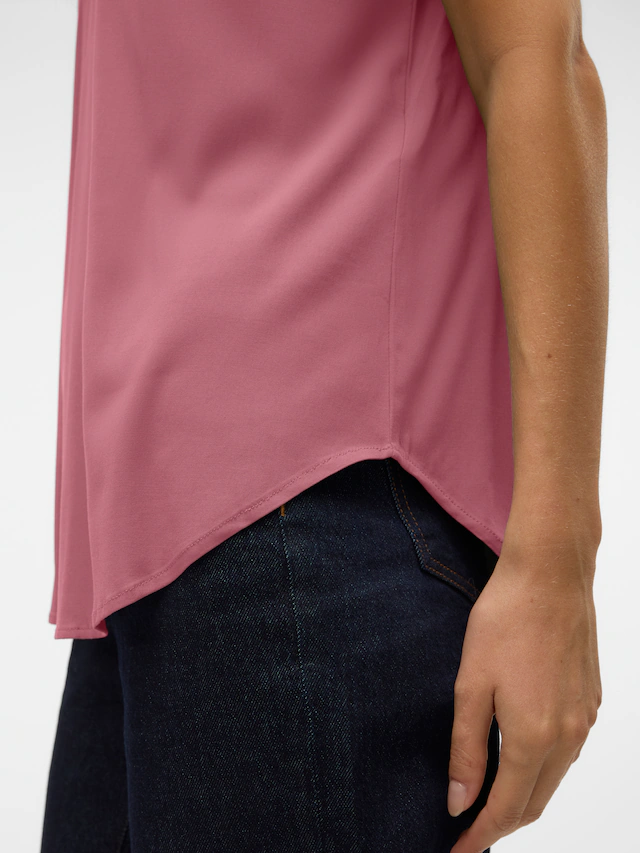 Vero Moda Blusenshirt »VMBELLA SS TOP WVN GA NOOS« Viskosemischung, abgerundeter Saum
