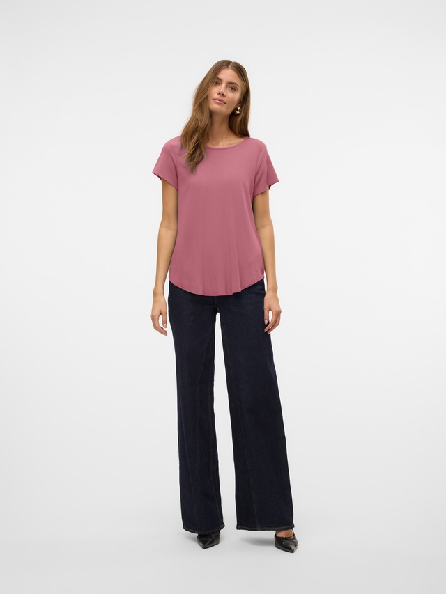 Vero Moda Blusenshirt »VMBELLA SS TOP WVN GA NOOS« Viskosemischung, abgerundeter Saum