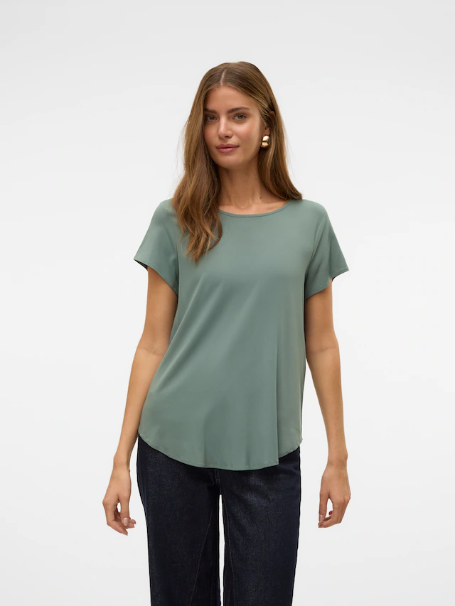 Vero Moda Blusenshirt »VMBELLA SS TOP WVN GA NOOS« Viskosemischung, abgerundeter Saum