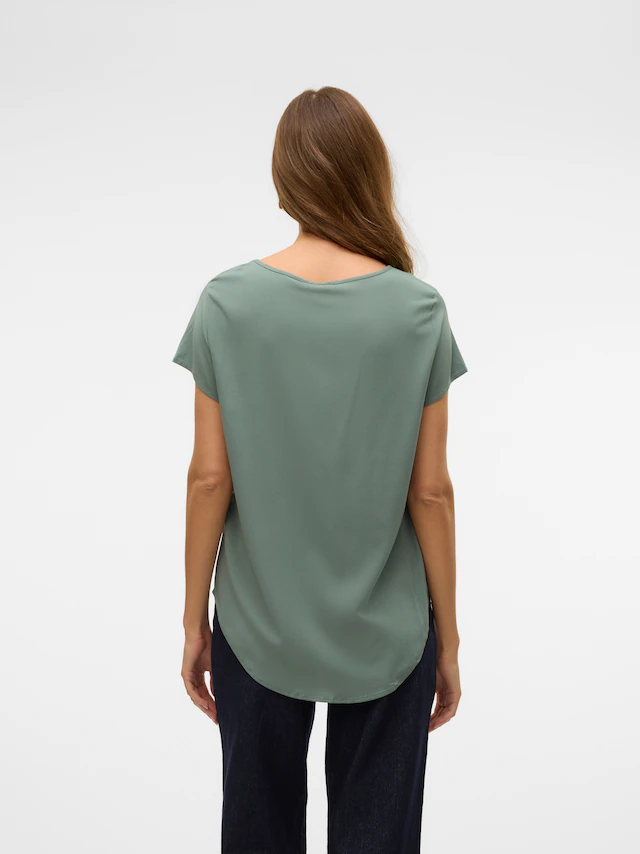 Vero Moda Blusenshirt »VMBELLA SS TOP WVN GA NOOS« Viskosemischung, abgerundeter Saum