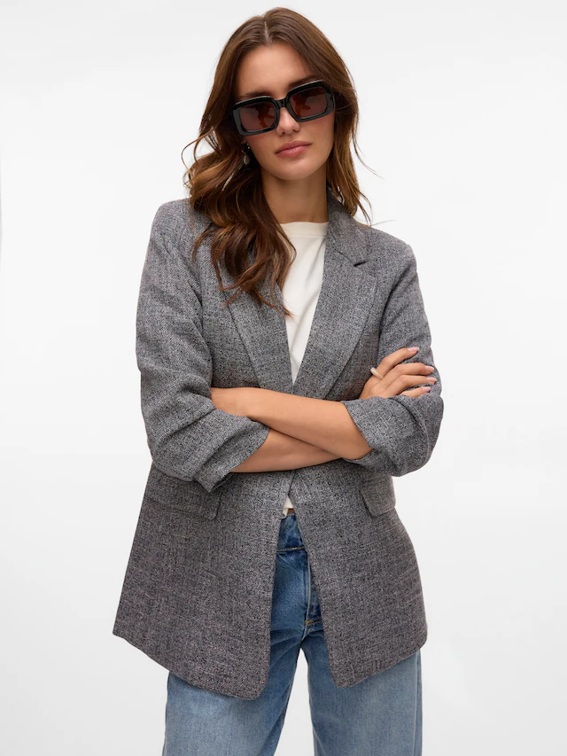Vero Moda Longblazer »VMFRIDA LS REGULAR BLAZER NOOS« Materialmix, regular fit