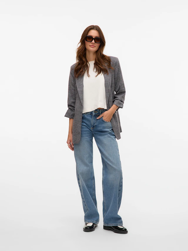 Vero Moda Longblazer »VMFRIDA LS REGULAR BLAZER NOOS« Materialmix, regular fit