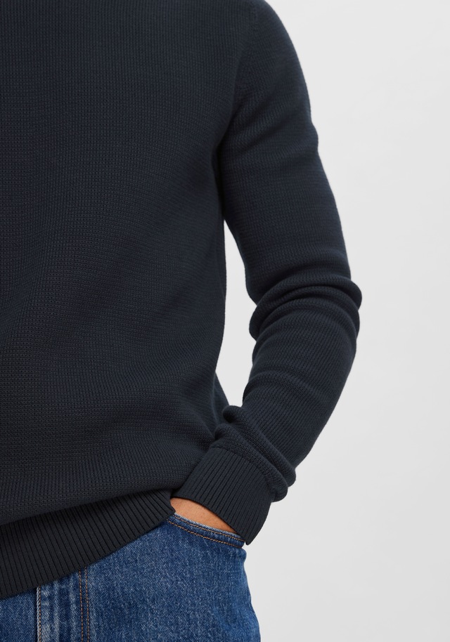 SELECTED Rundhalspullover »SLHDANE LS KNIT STRUCTURE CREW NECK NOOS« Baumwolle, regular fit