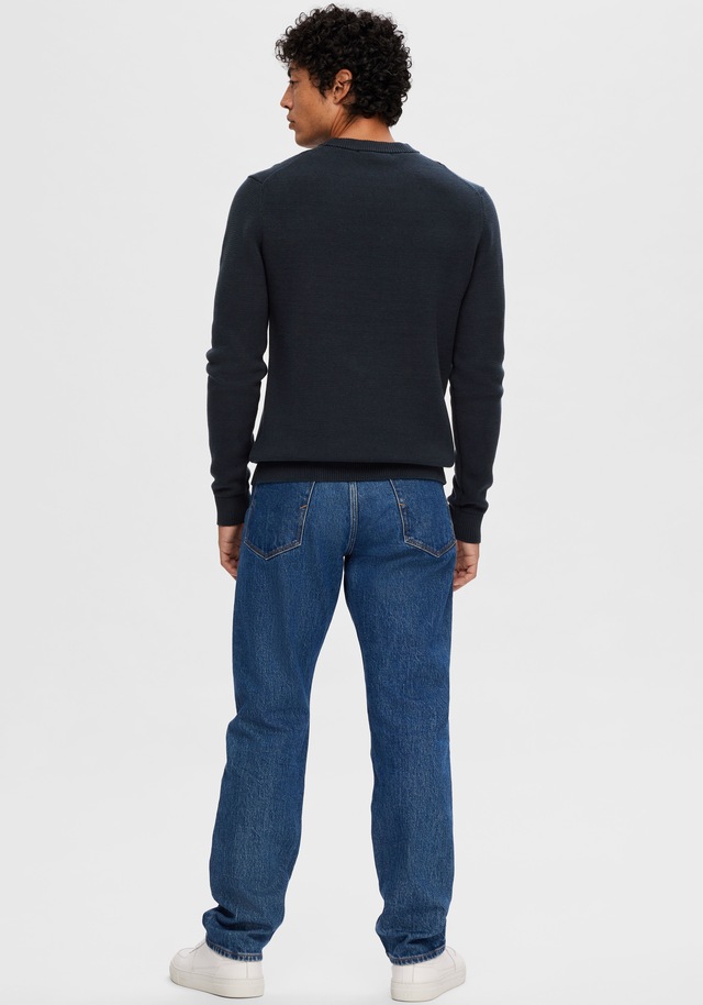 SELECTED Rundhalspullover »SLHDANE LS KNIT STRUCTURE CREW NECK NOOS« Baumwolle, regular fit