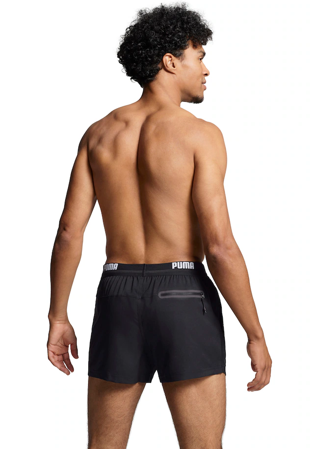PUMA Badeshorts »PUMA SWIM MEN LOGO SHORT SHORTS 1P« Seitentaschen, Gesäßtasche mit Reißverschluss, Kordelzug