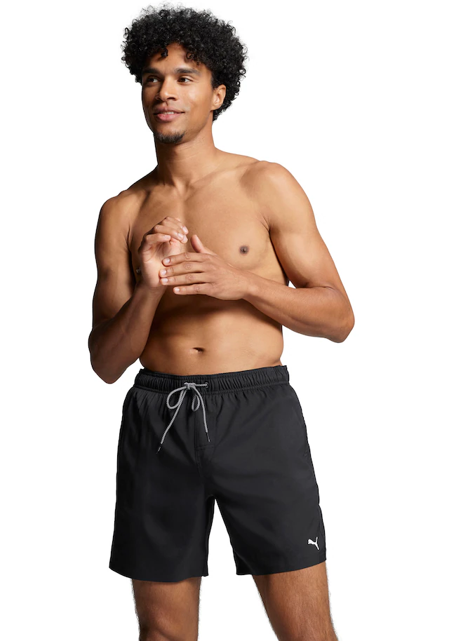 PUMA Badeshorts »PUMA SWIM MEN MID SHORTS 1P« High-Tech Reißverschluss an der Gesäßtasche, Seitentaschen