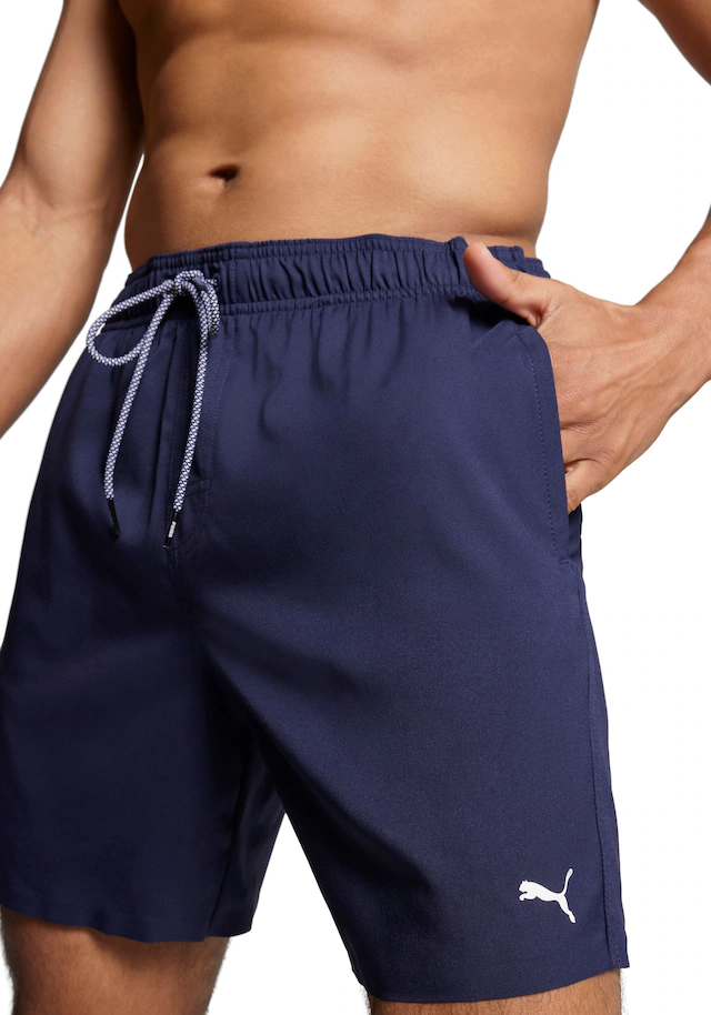 PUMA Badeshorts »PUMA SWIM MEN MID SHORTS 1P« High-Tech Reißverschluss an der Gesäßtasche, Seitentaschen