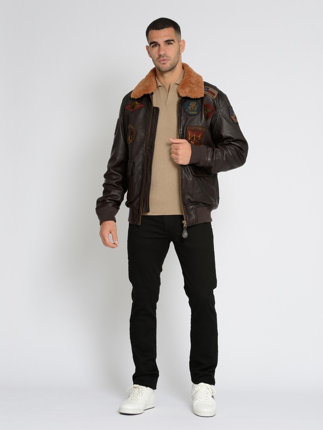 TOP GUN Lederjacke »TG2023004«