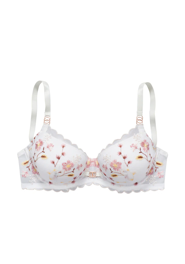 LASCANA Schalen-BH », BH mit Bügel, Spitzen-BH« mit zarter Blumen-Stickereispitze, sexy Dessous, große Größen
