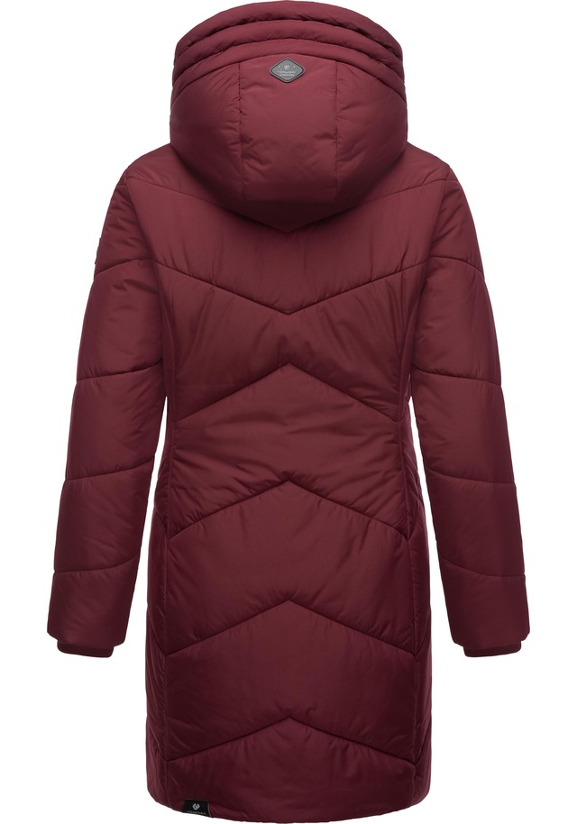 Ragwear Steppmantel »Novista« Stylischer Wintermantel mit zick zack Muster und großer Kapuze