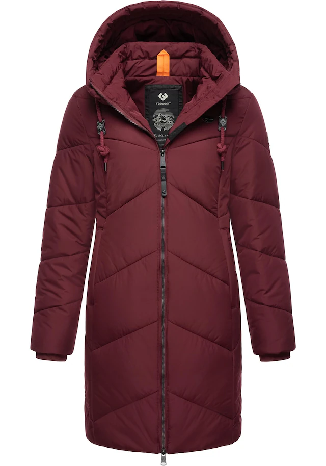 Ragwear Steppmantel »Novista« Stylischer Wintermantel mit zick zack Muster und großer Kapuze