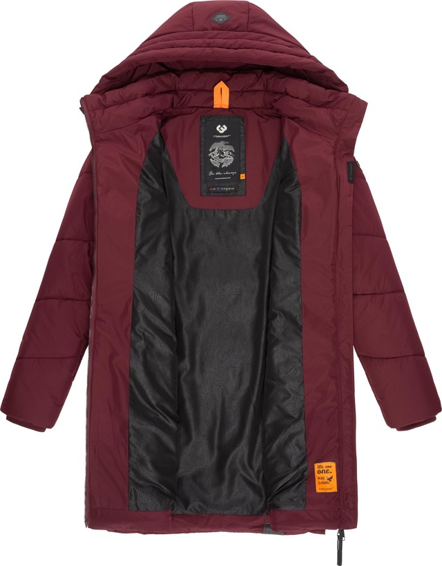 Ragwear Steppmantel »Novista« Stylischer Wintermantel mit zick zack Muster und großer Kapuze