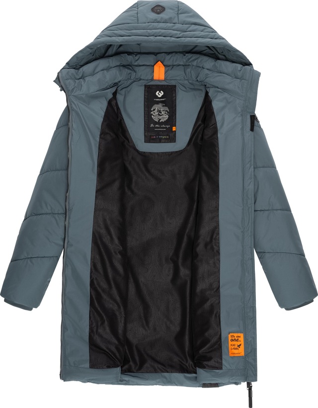 Ragwear Steppmantel »Novista« Stylischer Wintermantel mit zick zack Muster und großer Kapuze