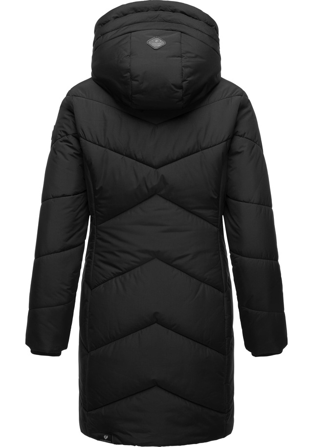 Ragwear Steppmantel »Novista« Stylischer Wintermantel mit zick zack Muster und großer Kapuze