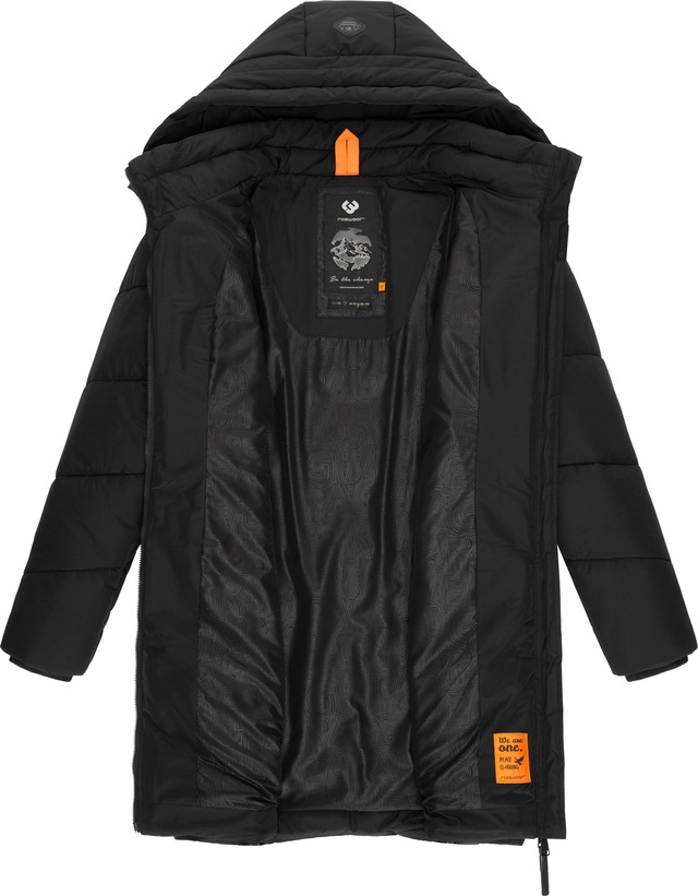 Ragwear Steppmantel »Novista« Stylischer Wintermantel mit zick zack Muster und großer Kapuze