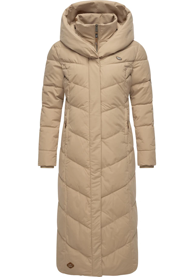 Ragwear Steppmantel »Natalka Extralong« Gesteppter Damen Mantel mit Kapuze