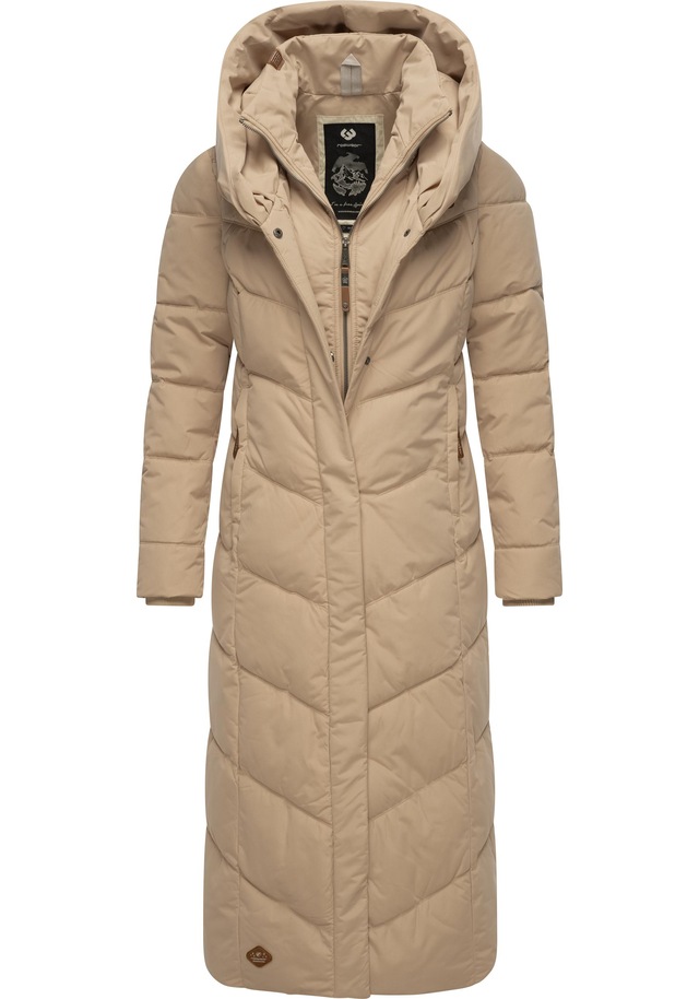 Ragwear Steppmantel »Natalka Extralong« Gesteppter Damen Mantel mit Kapuze