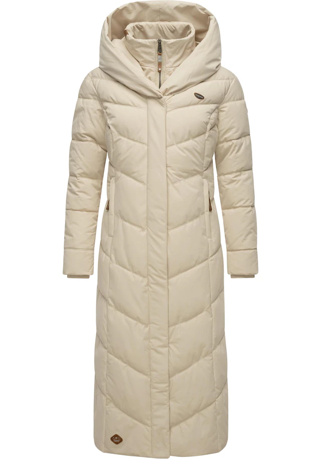 Ragwear Steppmantel »Natalka Extralong« Gesteppter Damen Mantel mit Kapuze