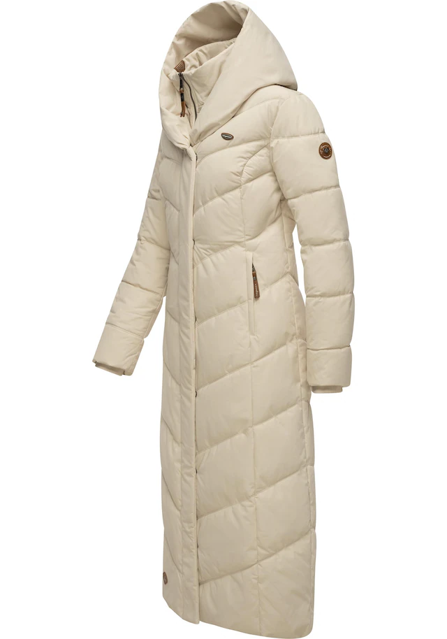 Ragwear Steppmantel »Natalka Extralong« Gesteppter Damen Mantel mit Kapuze