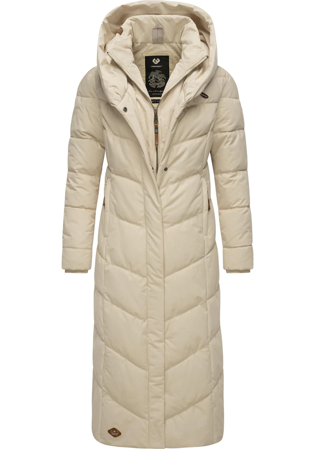 Ragwear Steppmantel »Natalka Extralong« Gesteppter Damen Mantel mit Kapuze