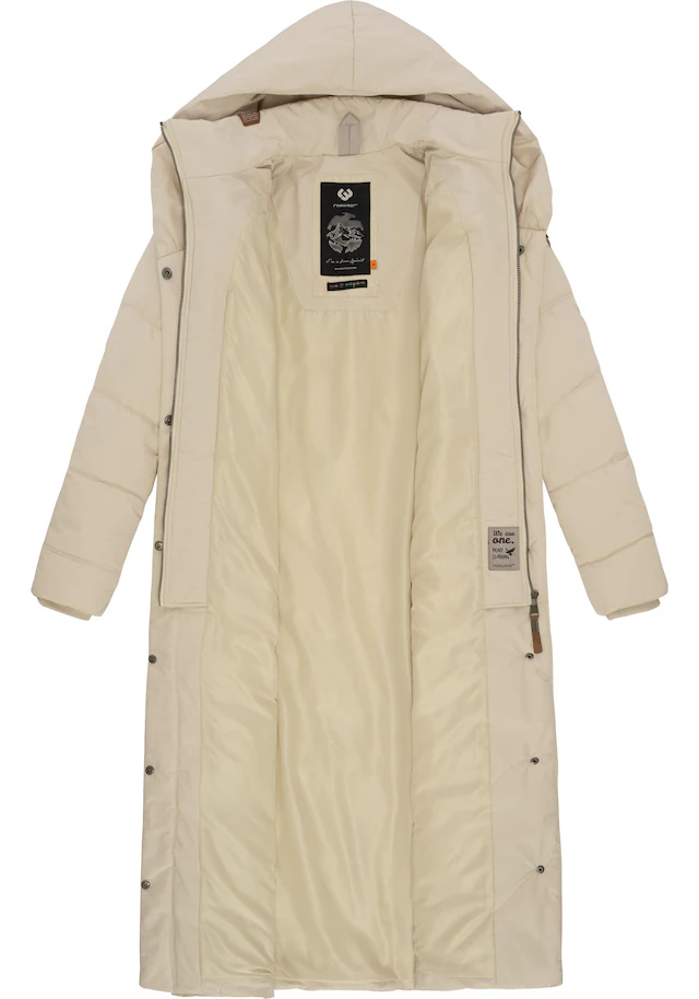 Ragwear Steppmantel »Natalka Extralong« Gesteppter Damen Mantel mit Kapuze