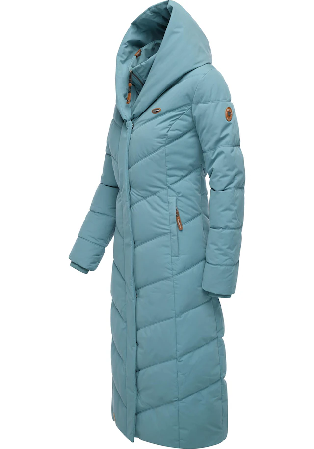 Ragwear Steppmantel »Natalka Extralong« Gesteppter Damen Mantel mit Kapuze