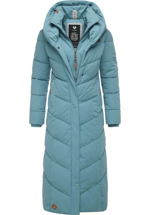 Ragwear Steppmantel »Natalka Extralong« Gesteppter Damen Mantel mit Kapuze