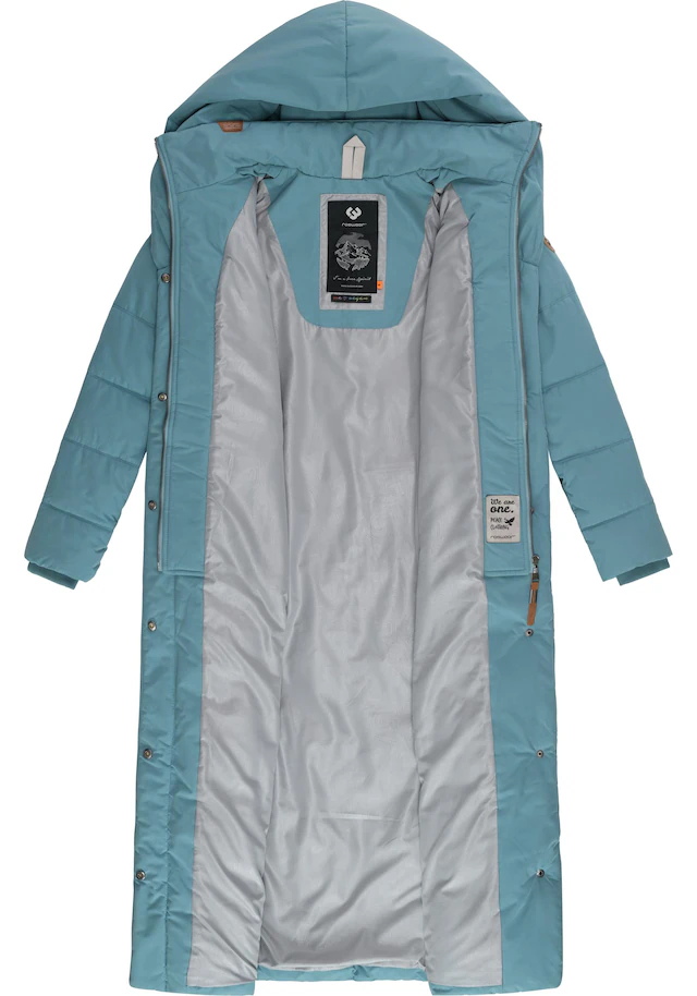 Ragwear Steppmantel »Natalka Extralong« Gesteppter Damen Mantel mit Kapuze