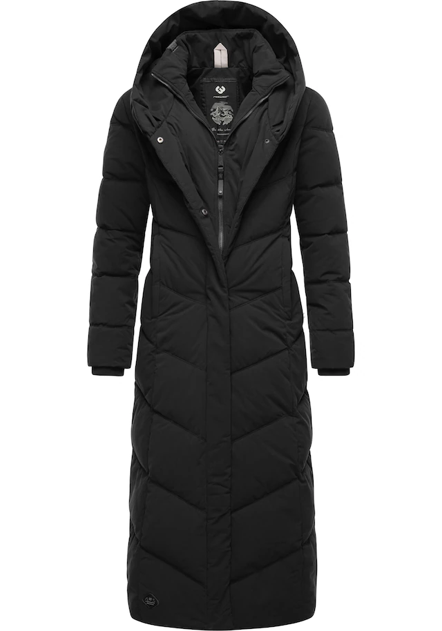 Ragwear Steppmantel »Natalka Extralong« Gesteppter Damen Mantel mit Kapuze