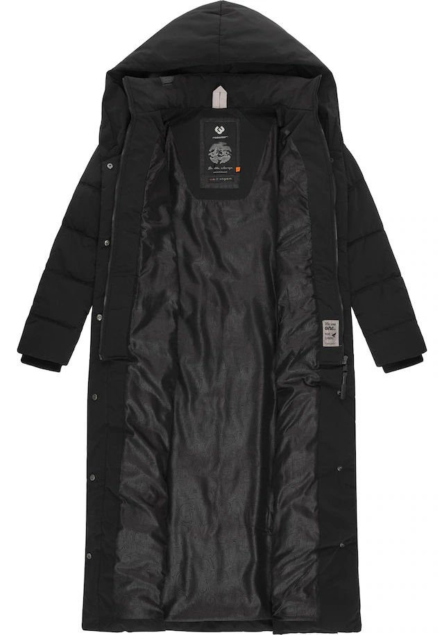 Ragwear Steppmantel »Natalka Extralong« Gesteppter Damen Mantel mit Kapuze