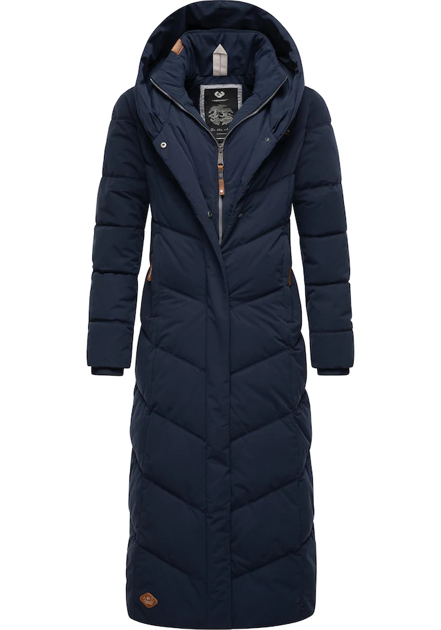 Ragwear Steppmantel »Natalka Extralong« Gesteppter Damen Mantel mit Kapuze